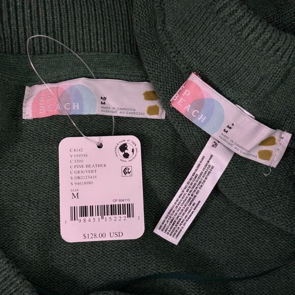 Free People Beach Solar Sweater Set Women Medium Cardigan Pant Lounge Pine Green - Picture 2 of 15